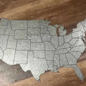 Metal USA Map Wall Decor